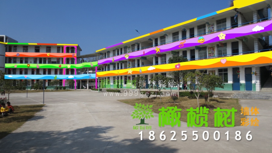 武汉市幼儿园墙体彩绘 幼儿园墙体画喷画案例