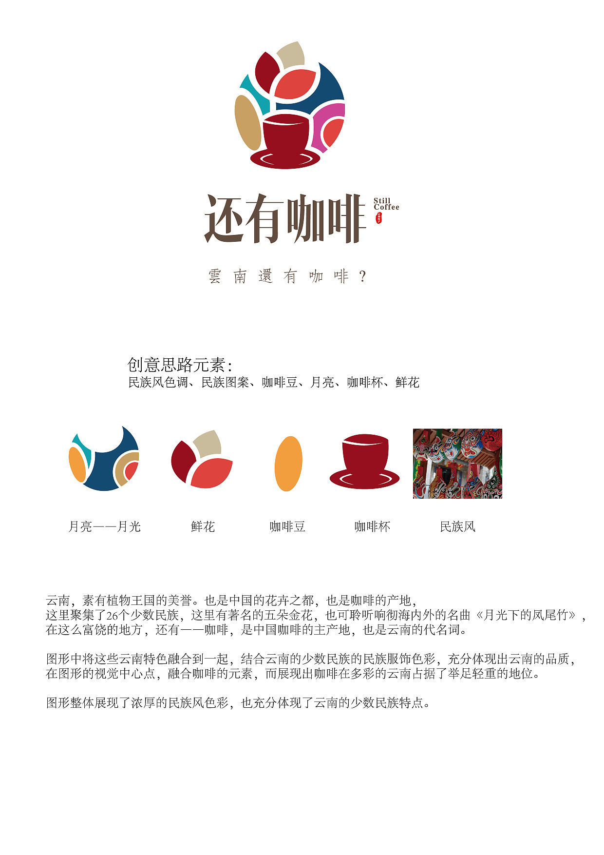 云南民族风咖啡标志LOGO设计VI设计|平面|标