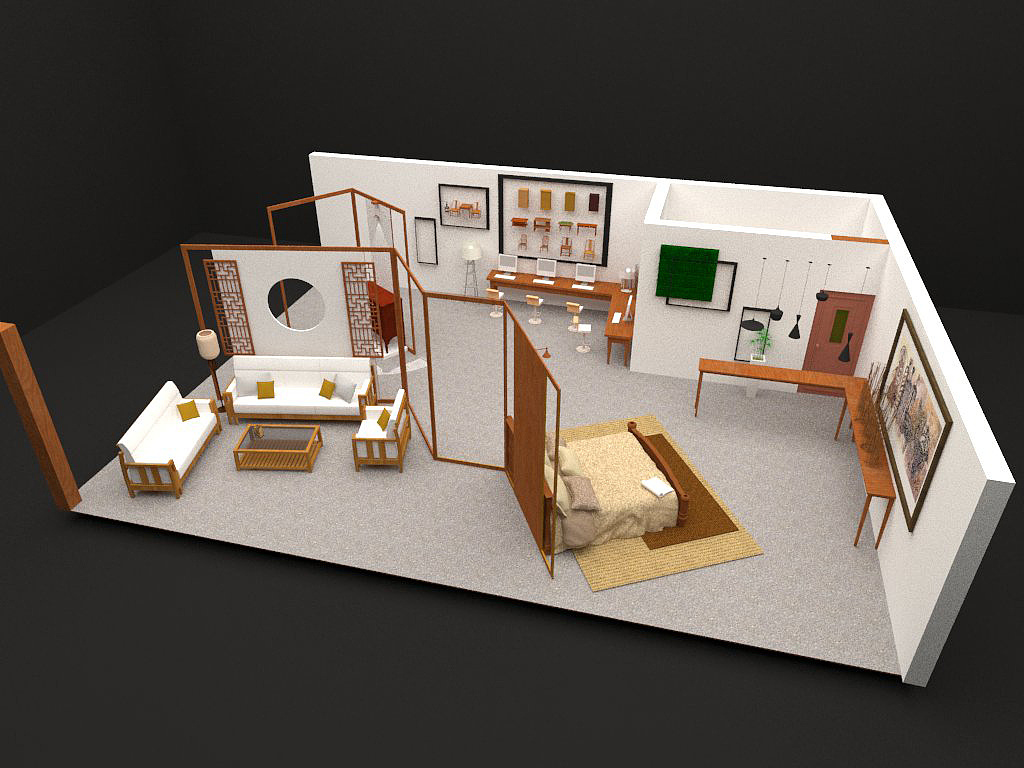 家具展厅设计|空间|展示设计 |许馨月 - 原创作品 - 站酷 (ZCOOL)
