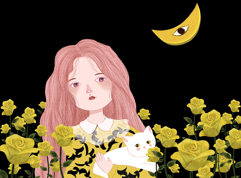 晚安女孩|插画|插画习作|夜瞳眼 - 原创作品 - 站酷