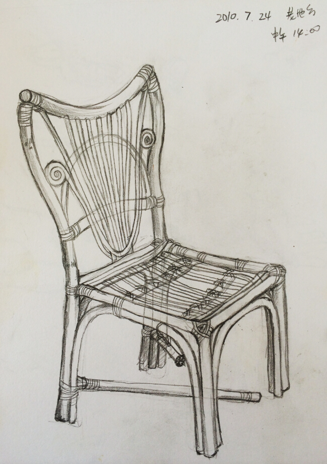 古老的竹编椅子
