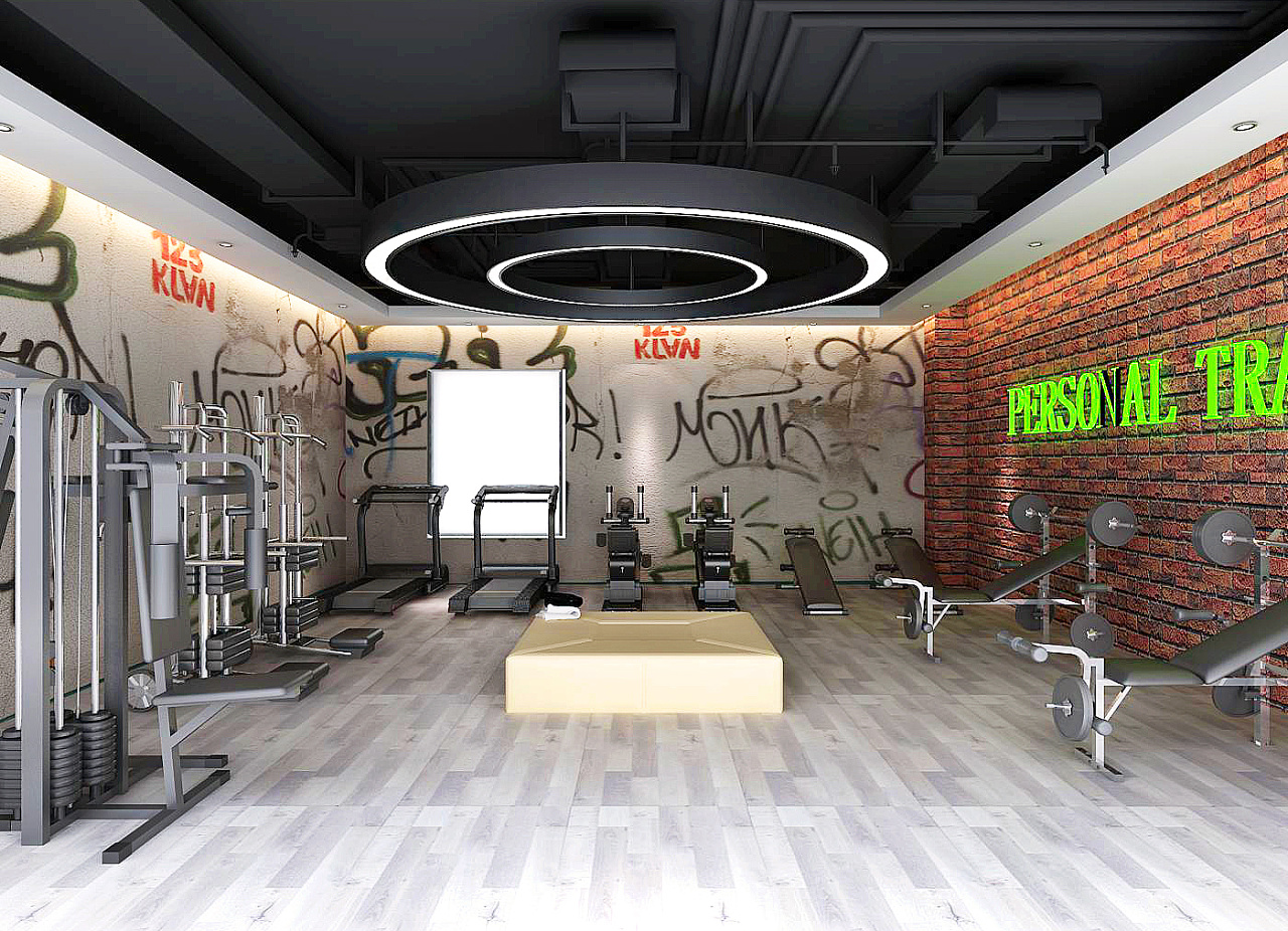 石家庄2400平健身房装修设计效果图展示|空间