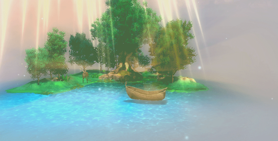 的质感和整体大的感觉,我们引导人们从下面动态的水,往静态的树冠看