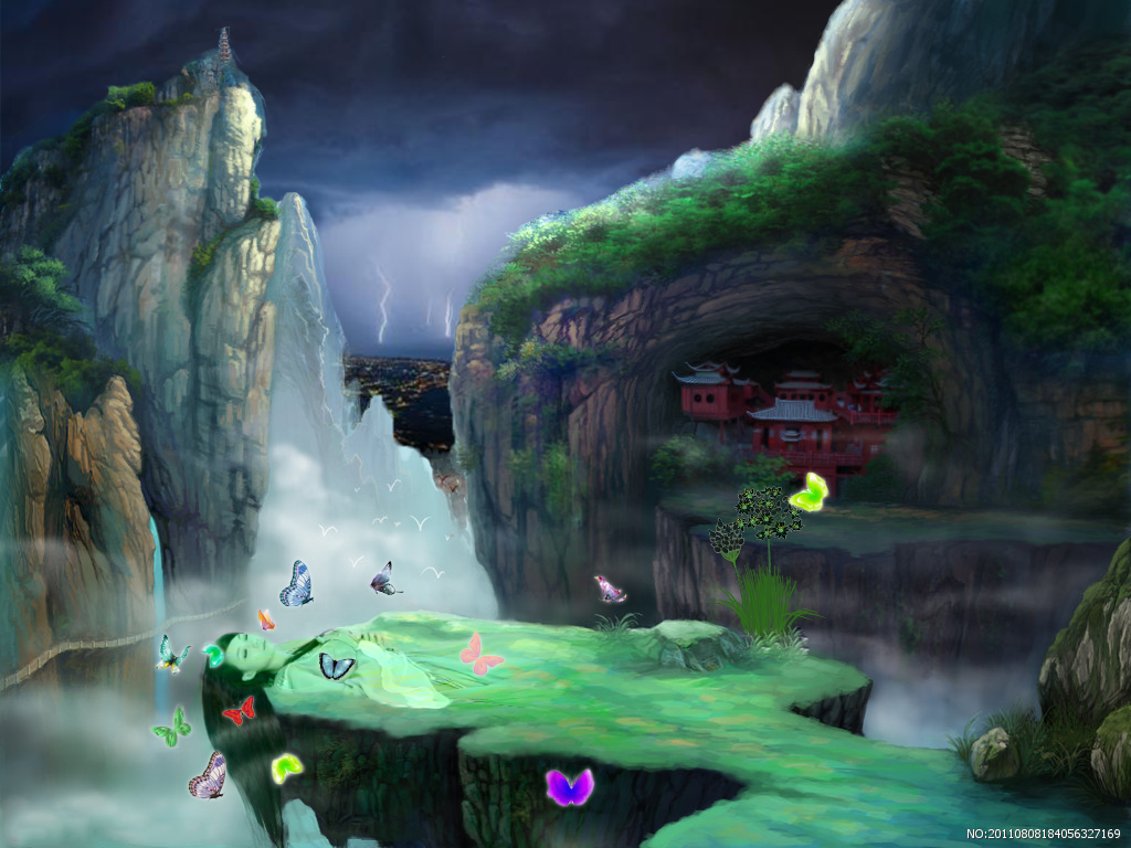 沉睡/山谷/睡美人/图片合成