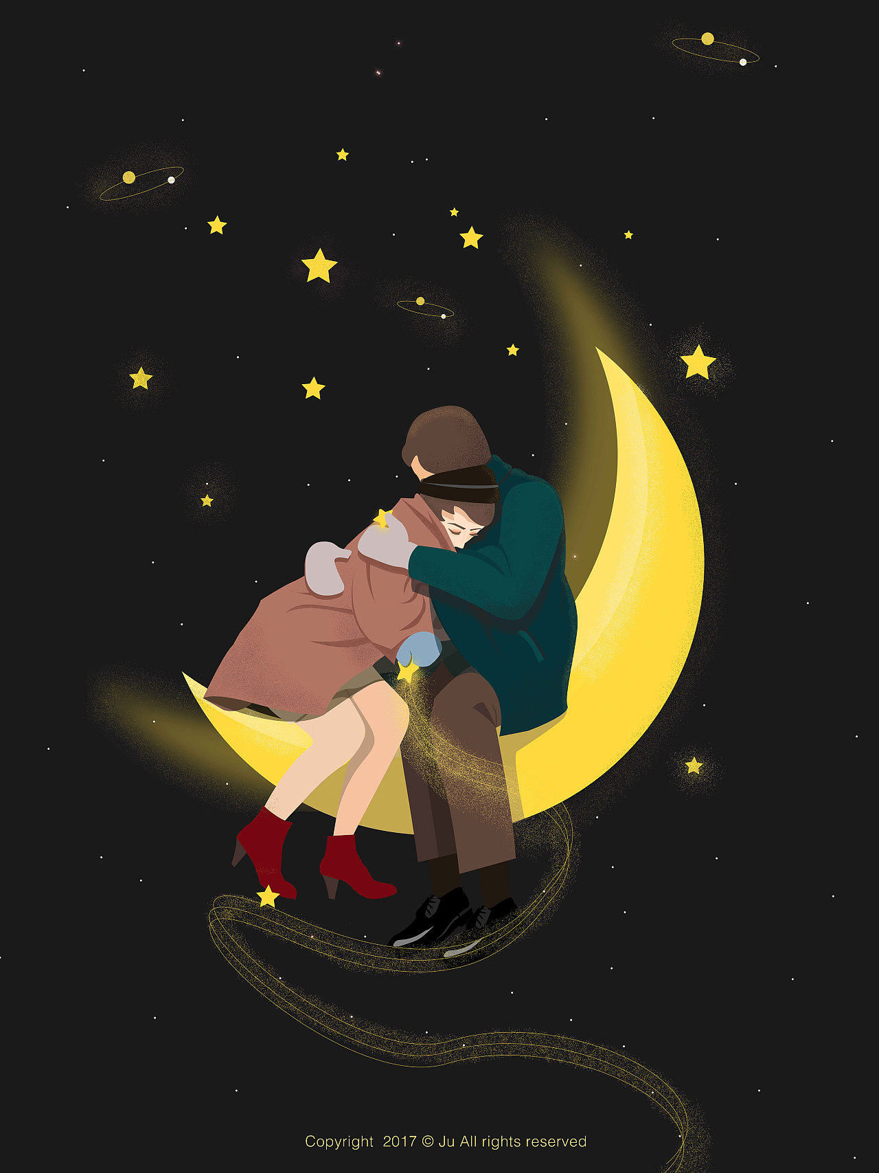 摘星星给你|插画|商业插画|julin插画师 - 原创作品