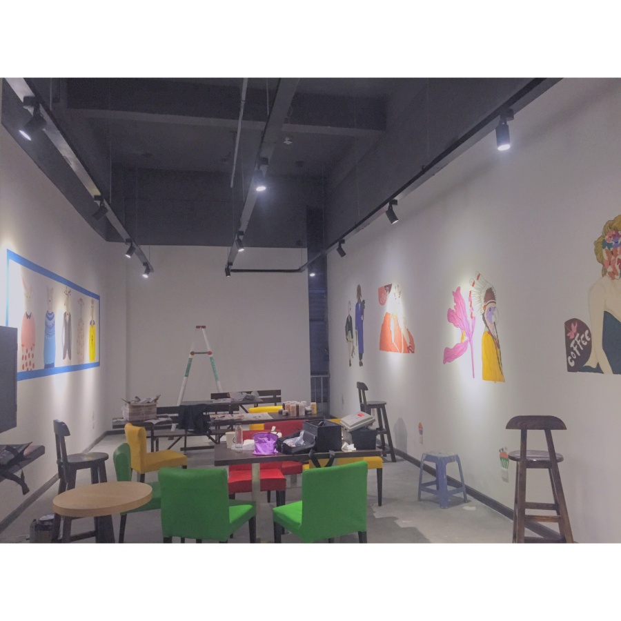 老塞咖啡墙绘|商业插画|插画|叶小肯 - 原创设计