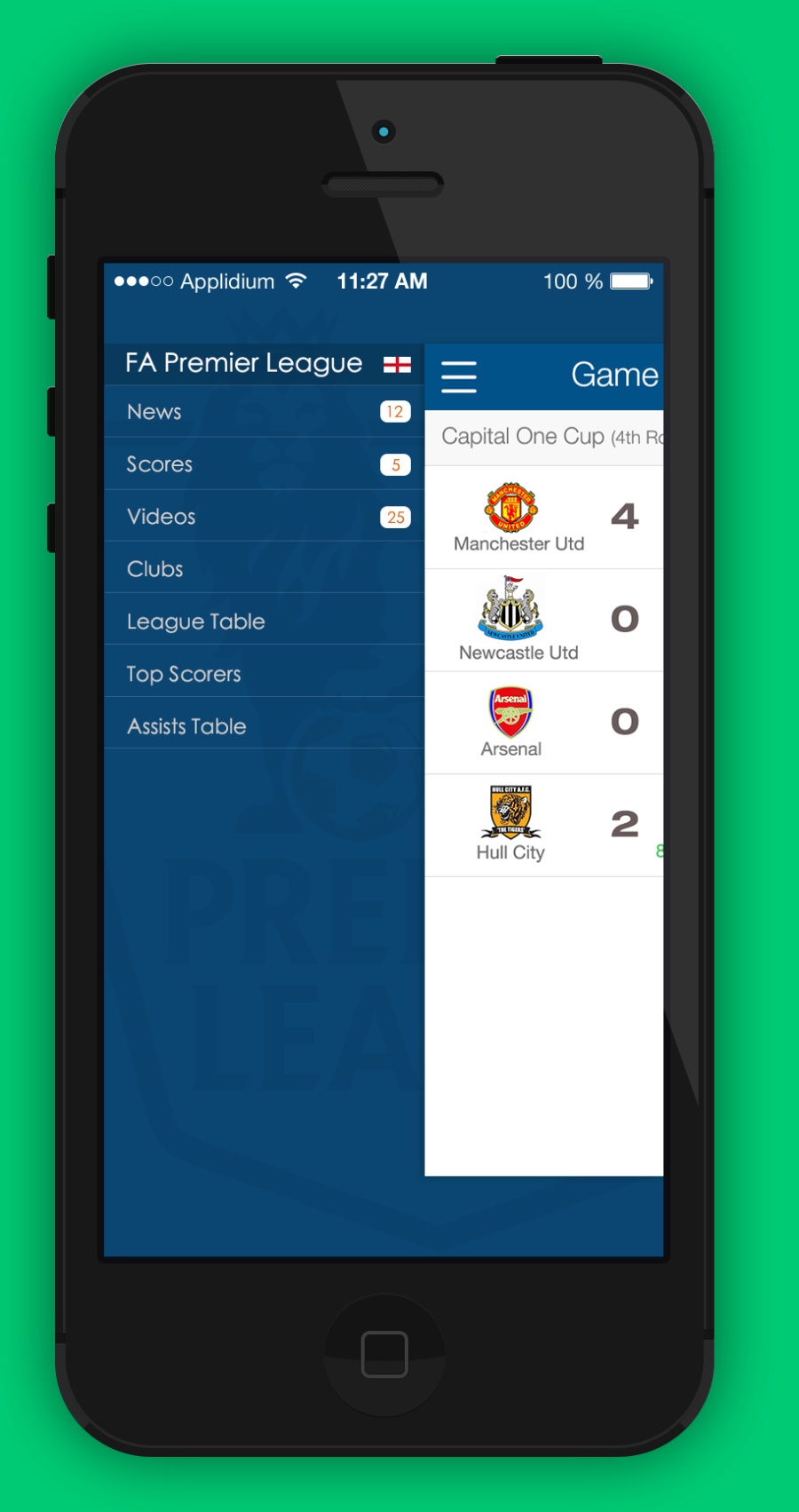 app界面设计--足球应用界面第二部分|移动设备