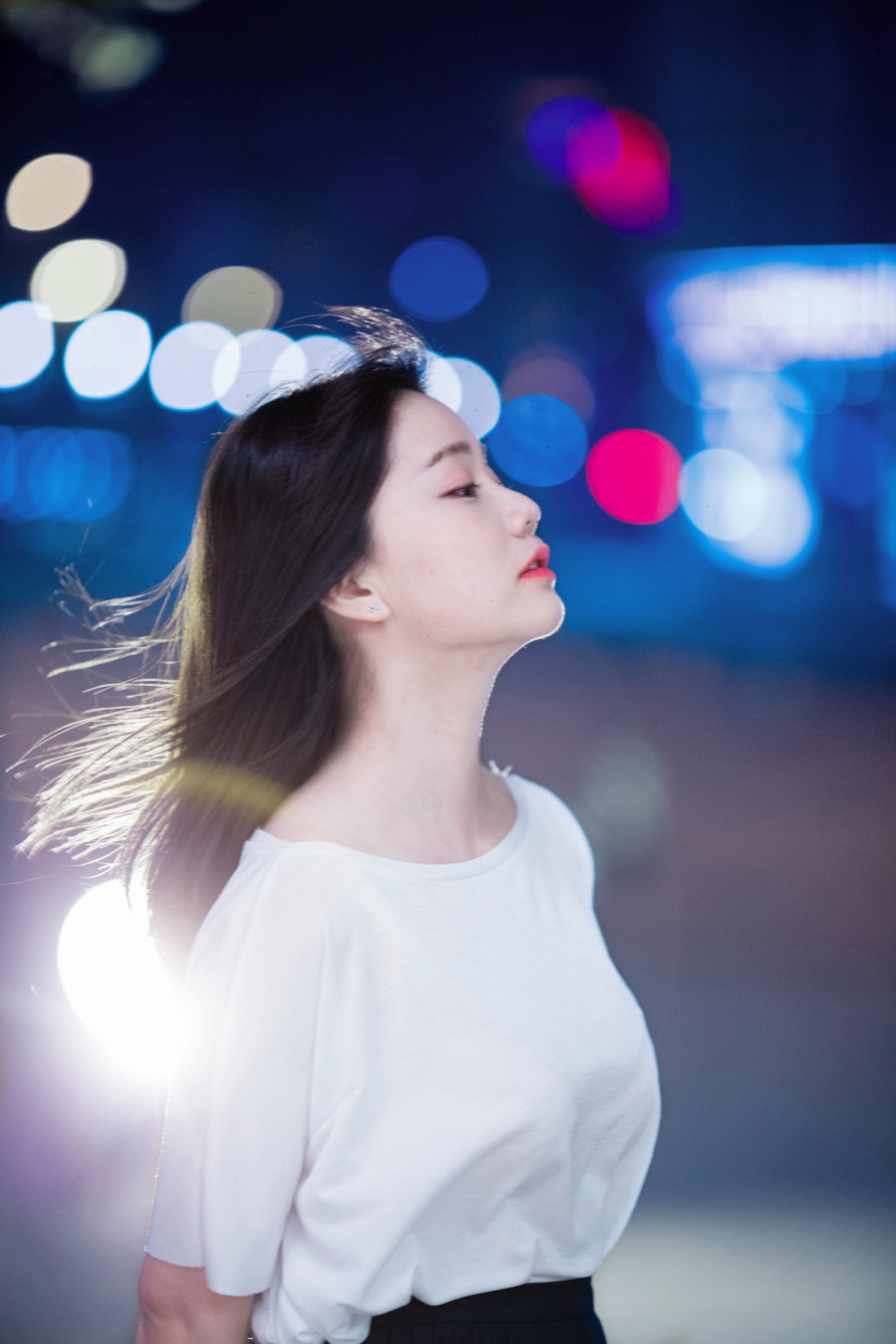 无闪光灯纯环境光夜景人像|人像|摄影|黄大大大