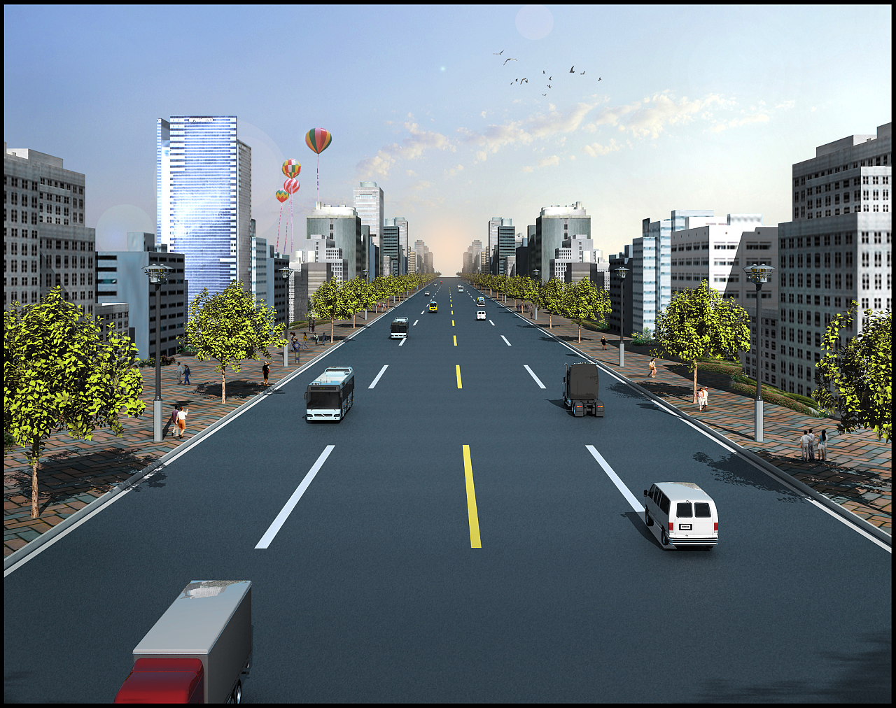 莆田涵江市政公路规划效果图|三维|机械\/交通|拽