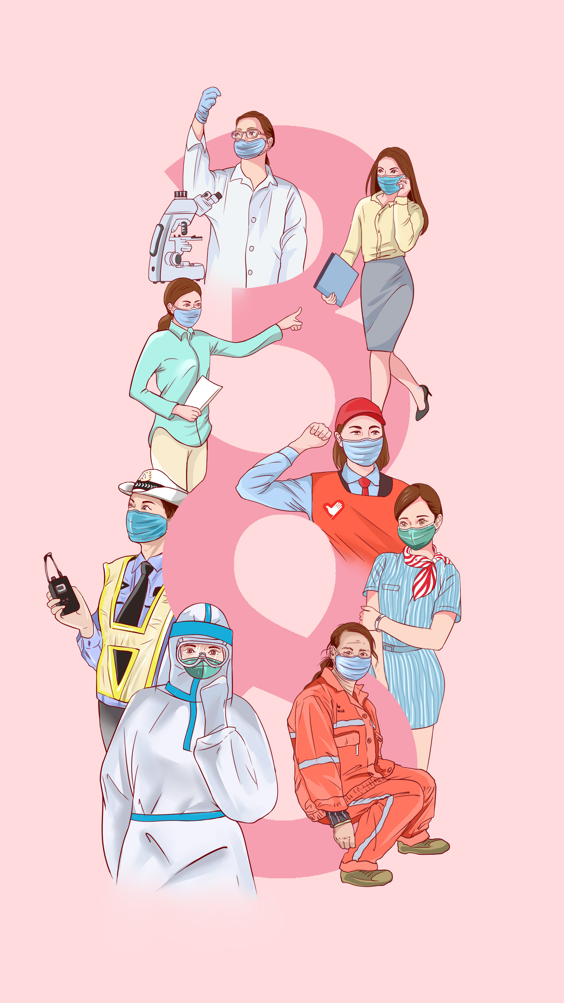 三八妇女节手绘海报