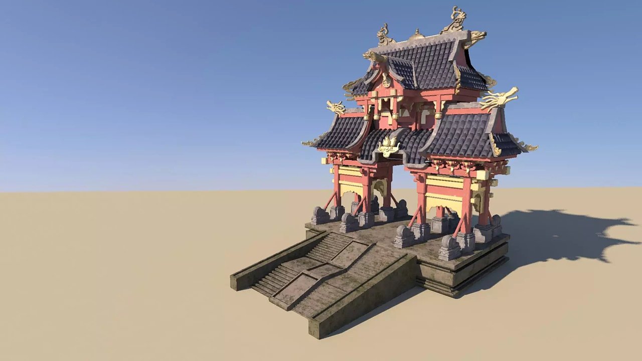 中国古代建筑模型|三维|场景|life低调的小星 - 原创作品 - 站酷 (ZCOOL)