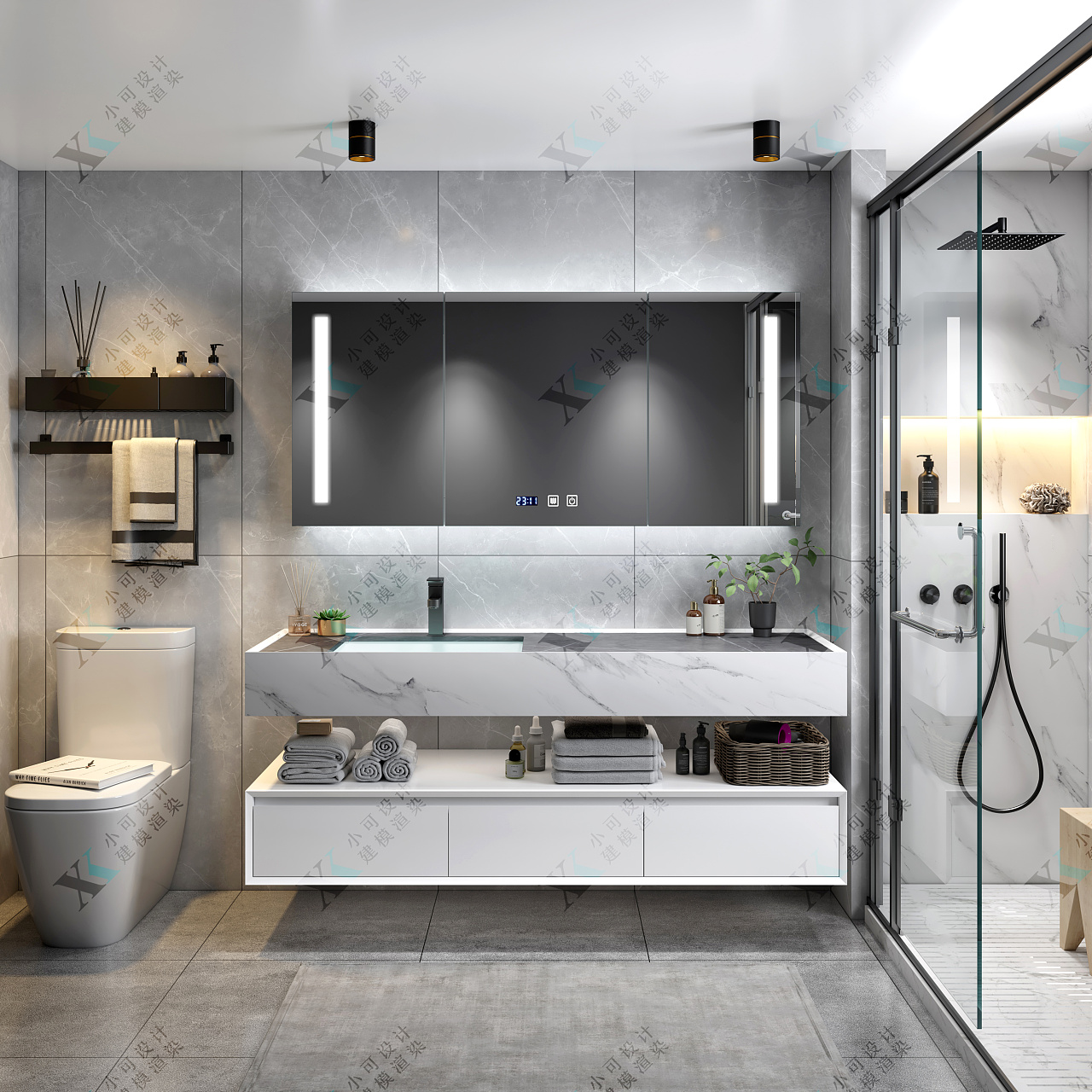 浴室柜效果图设计 建模 渲染 设计 3d制作 洗手台