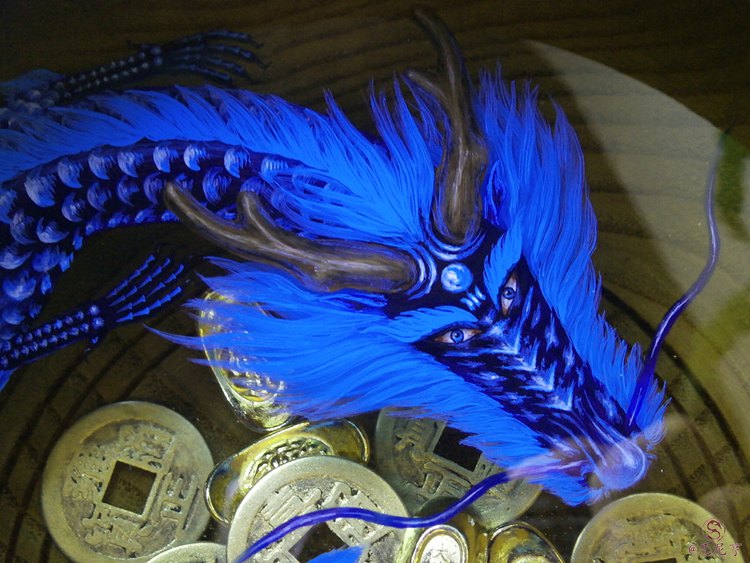 蓝海神龙 3d树脂画