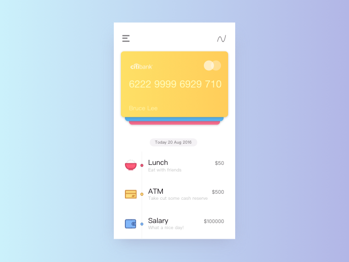 银行卡_100Days_014|移动设备\/APP界面|UI|忆