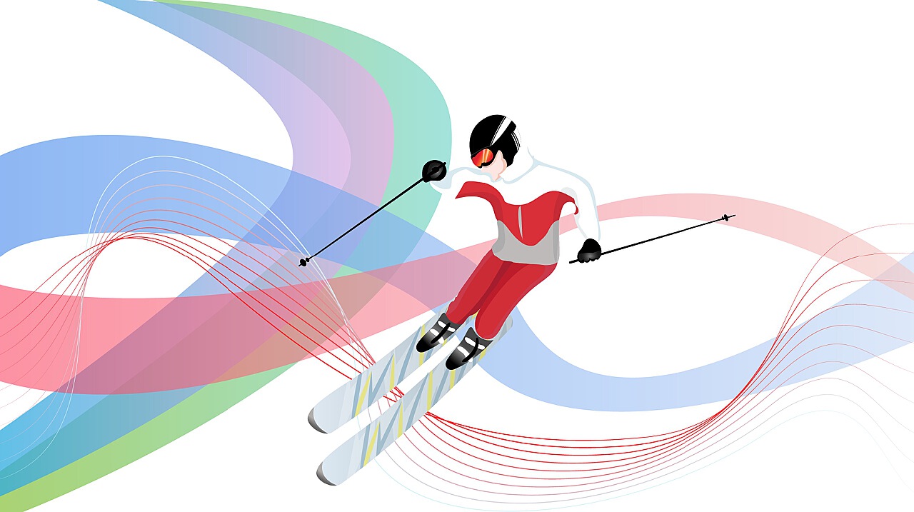 冬奥会滑雪滑冰雪上运动插画|插画|商业插画|溶溶夜 原创作品