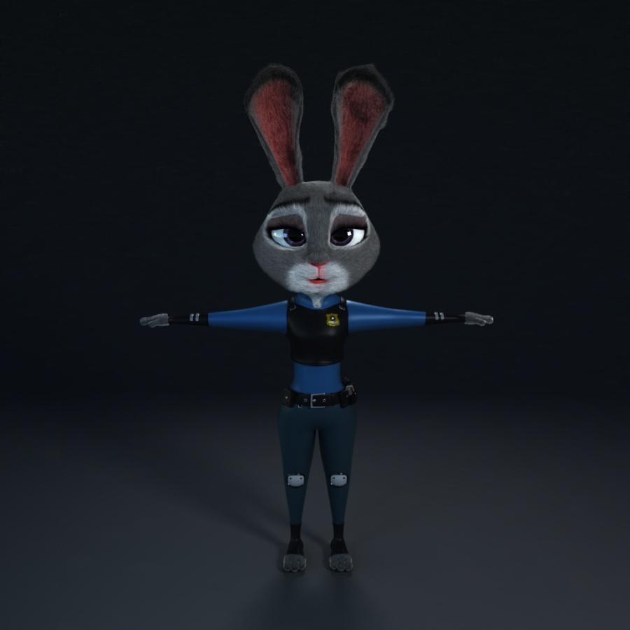 兔兔警官|人物\/生物|三维|球球的玩具 - 原创设计