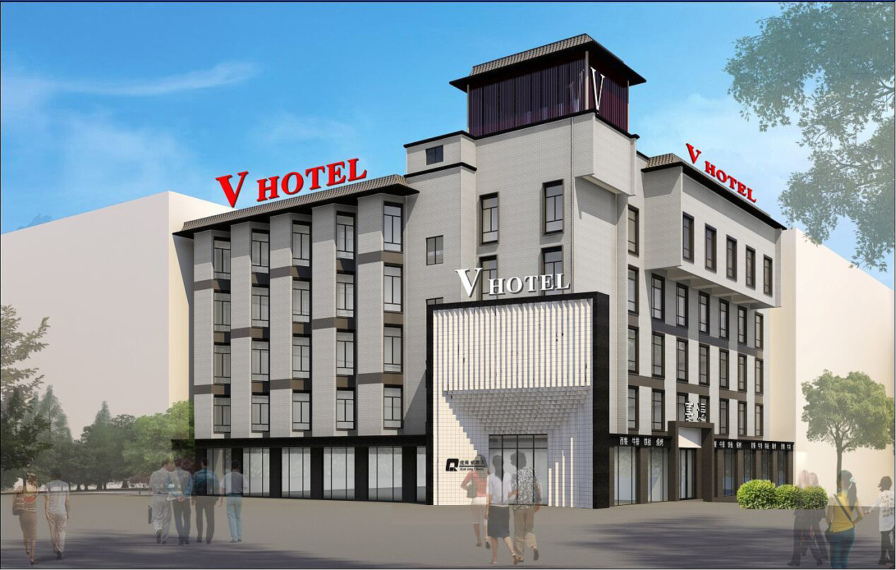 V-hotel酒店外墙亮化设计_北海岸的繁华-站酷ZCOOL