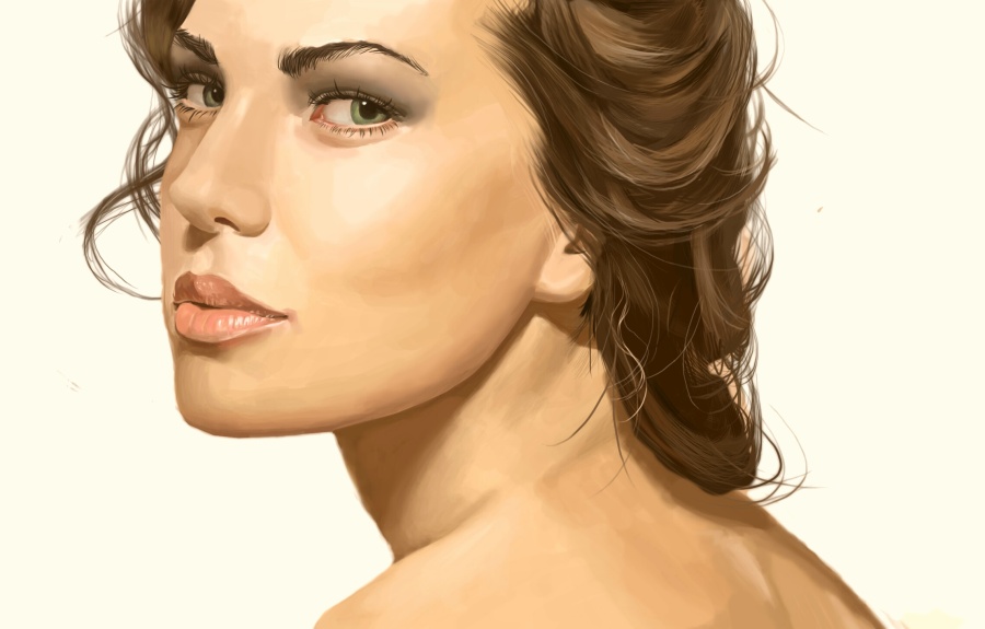 板绘美女|绘画习作|插画|狂奔的羊驼 - 原创设计