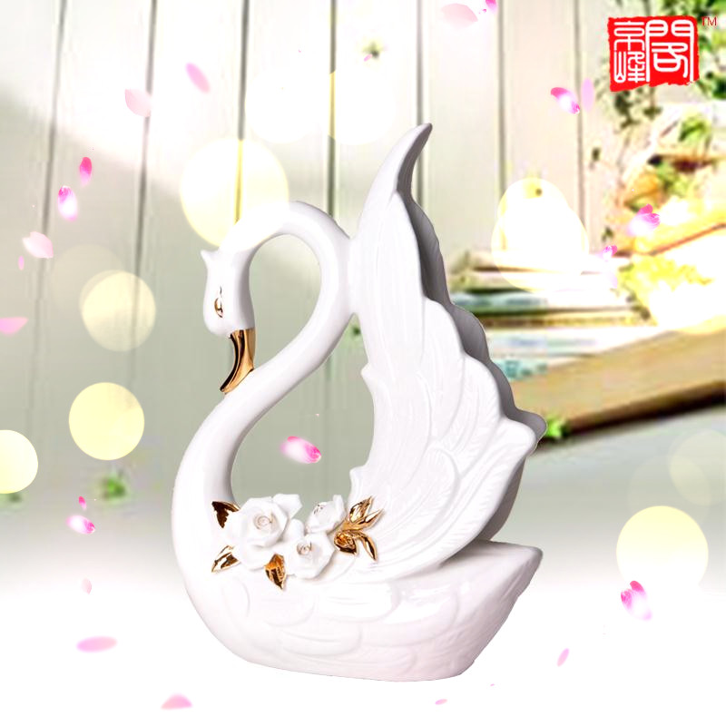 京峰阁吉祥幸福寓意陶瓷白天鹅|静物|摄影|京峰