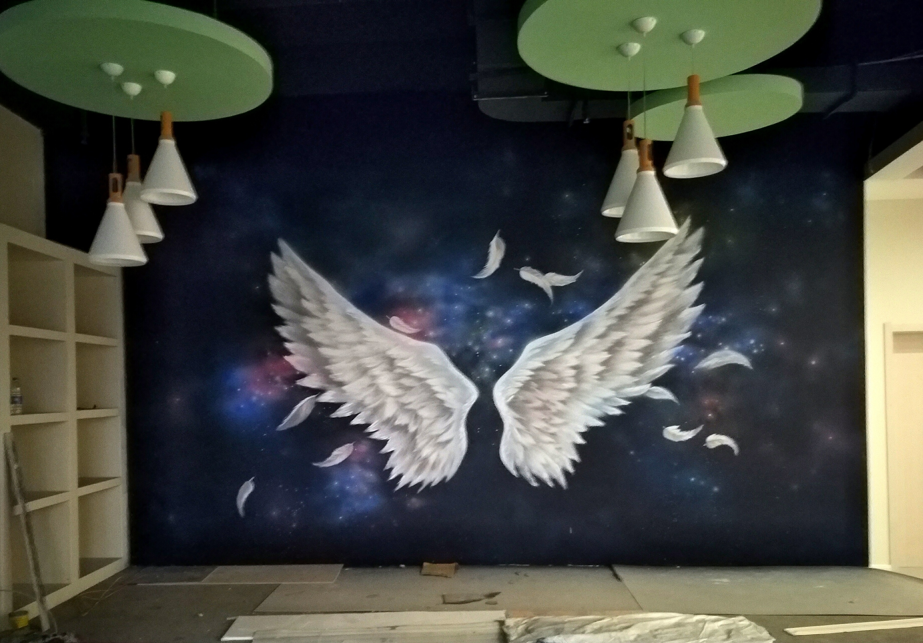 3D墙绘壁画《天使的翅膀》|其他|墙绘\/立体画|小象艺术工作室 - 原创作品 - 站酷 (ZCOOL)