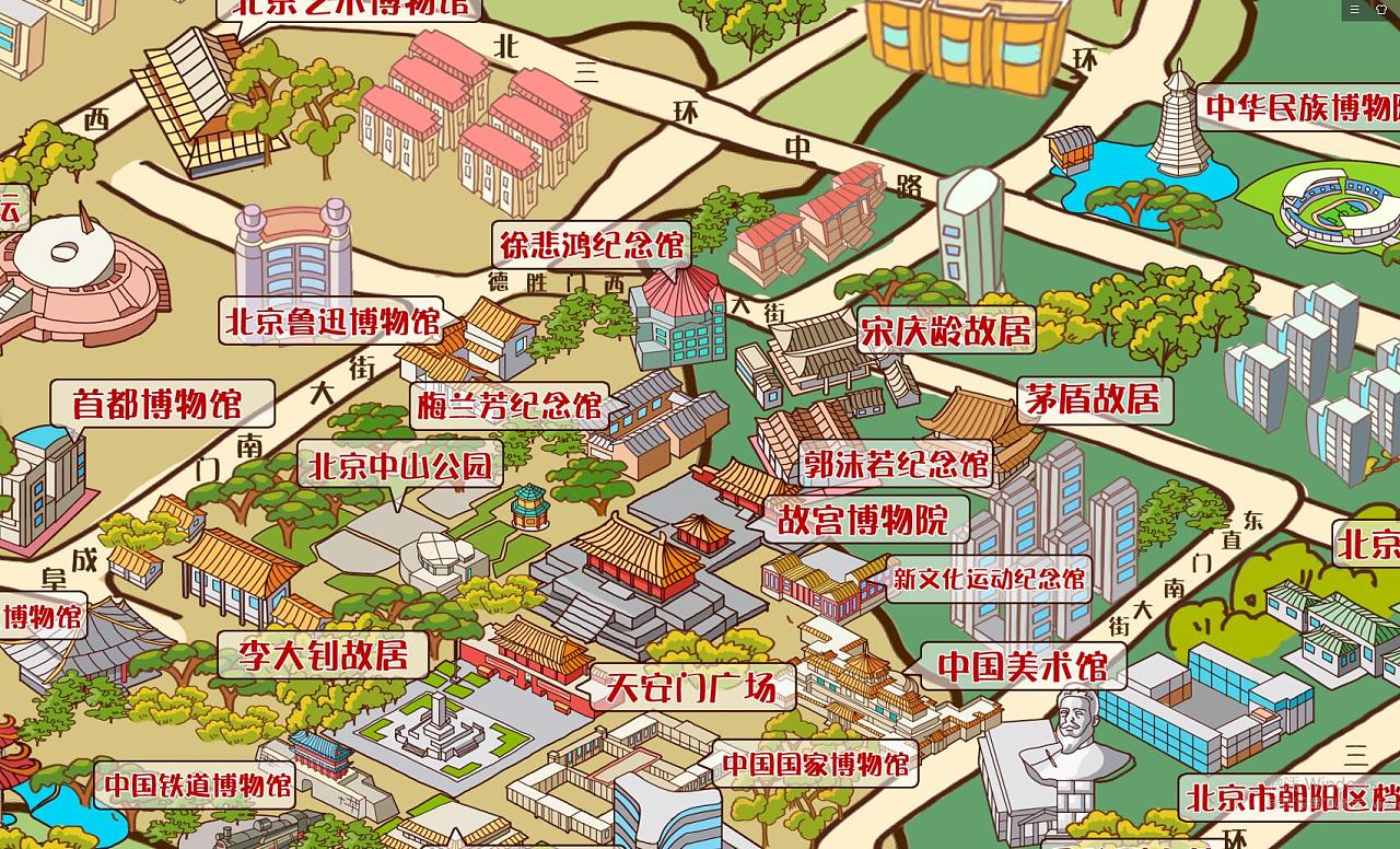 封面封底河北省天津市北京市北京 天津 河北 红色旅游手绘地图