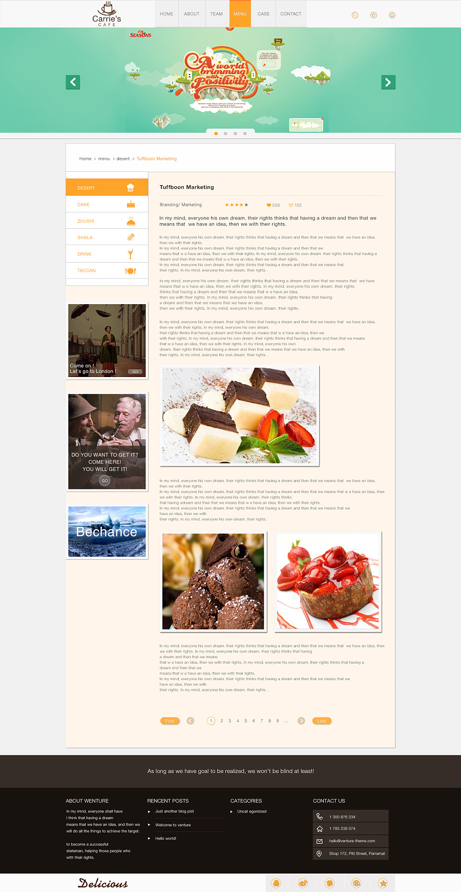 美食网站界面设计|企业官网|网页|Cherish0806