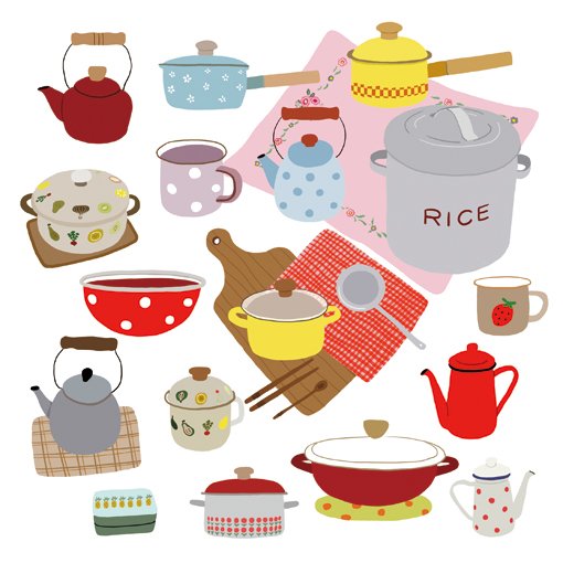 小清新的厨房餐具|绘画习作|插画|李墨迹limoji 