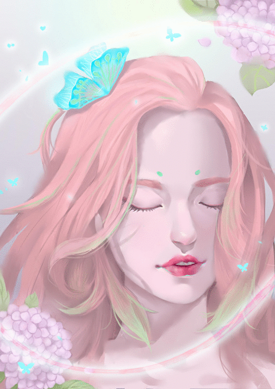 365fresh 花与少女插画