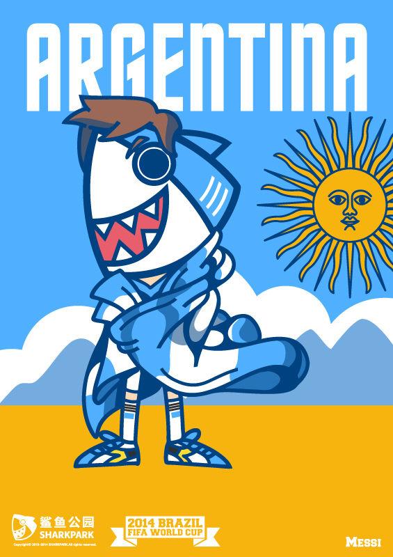 【鲨鱼公园】2014巴西世界杯32强插画海报|时