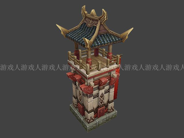 3d游戏——场景建模及手绘贴图(哨塔)