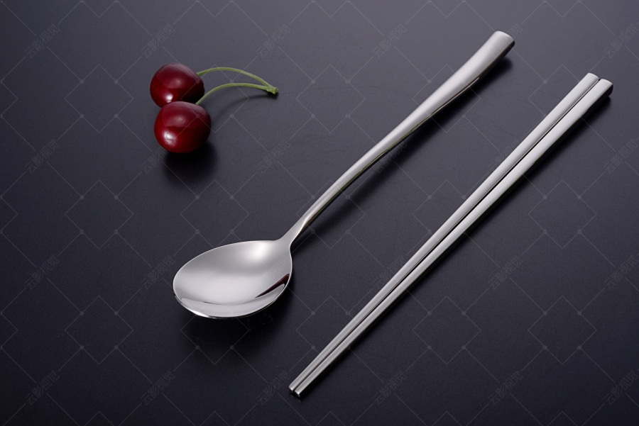 不锈钢筷子、勺子、碗--云影视觉摄影作品|静物