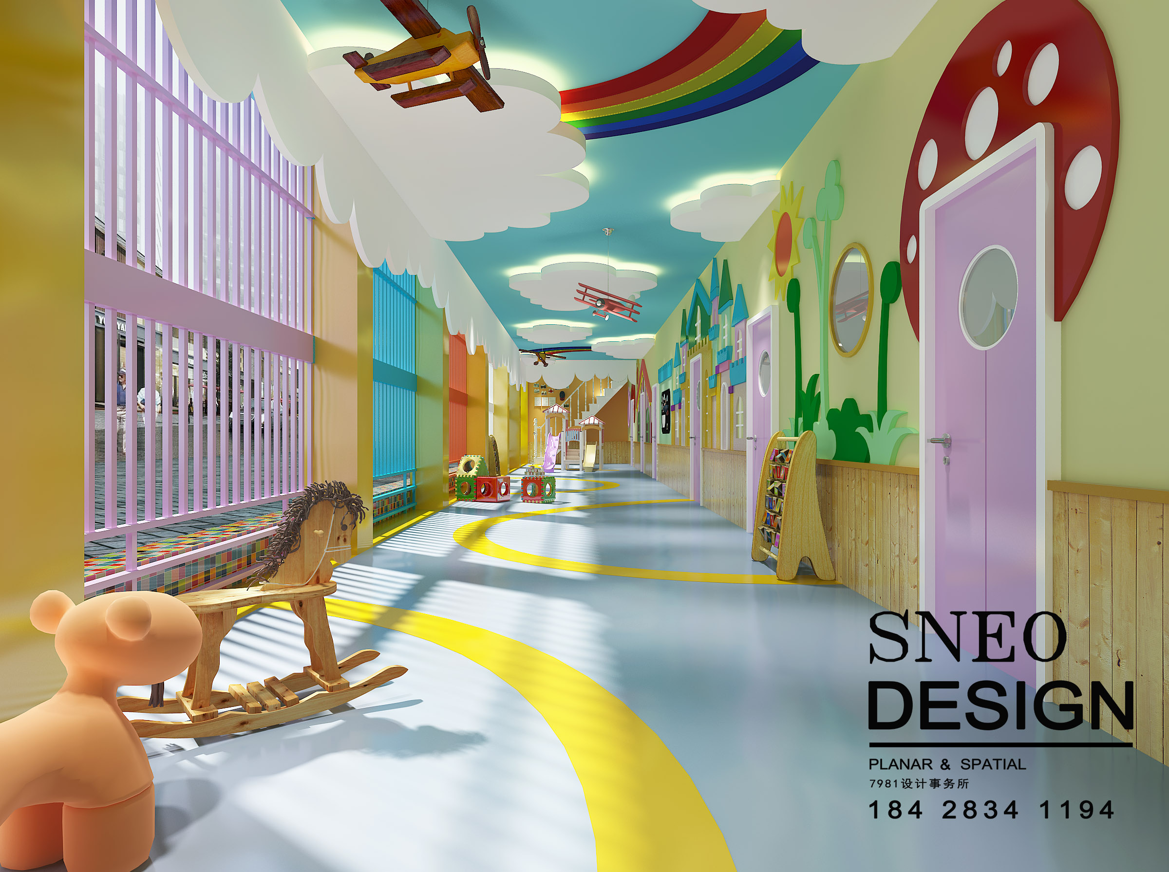 成都专业幼儿园设计|走廊设计2