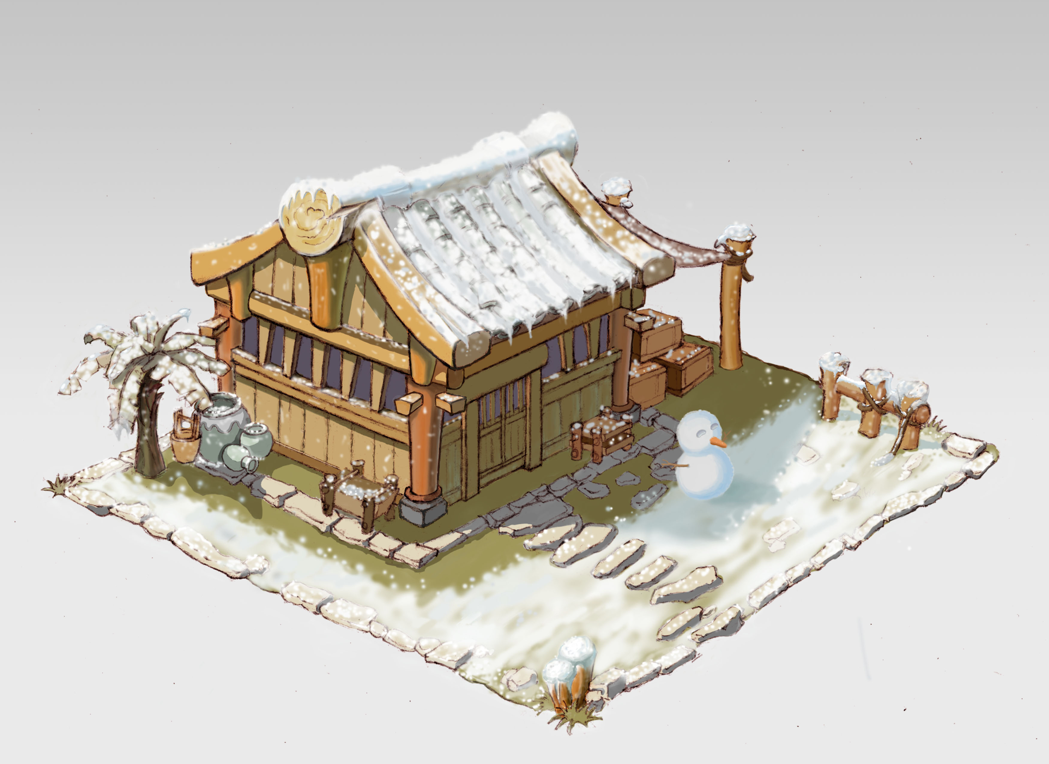 小屋子手绘图片展示