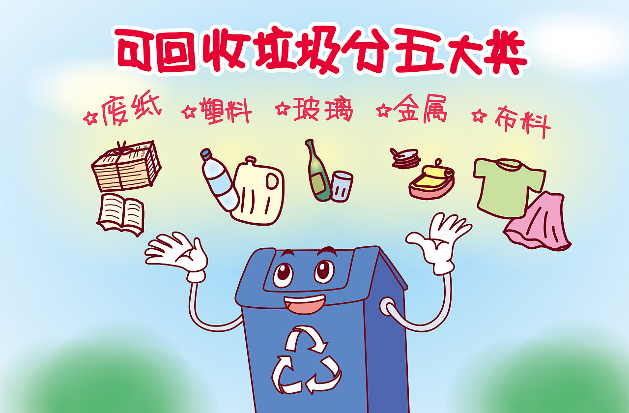 收藏 垃圾分类要弄清 收藏 可回收垃圾分五大类 收藏 厨余垃圾 收藏