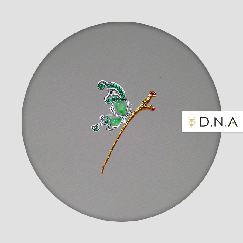 珠宝设计--蝴蝶枯枝胸针|首饰|手工艺|Hi_Neko君 - 原创设计作品 - 站酷 (ZCOOL)