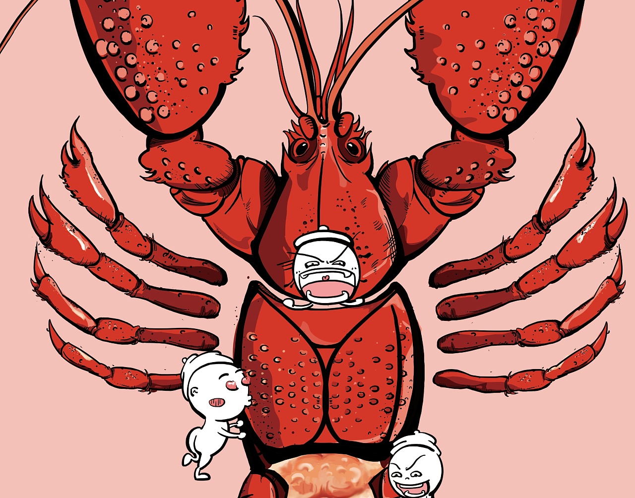 小龙虾|插画|商业插画|猪血糕 - 原创作品 - 站酷