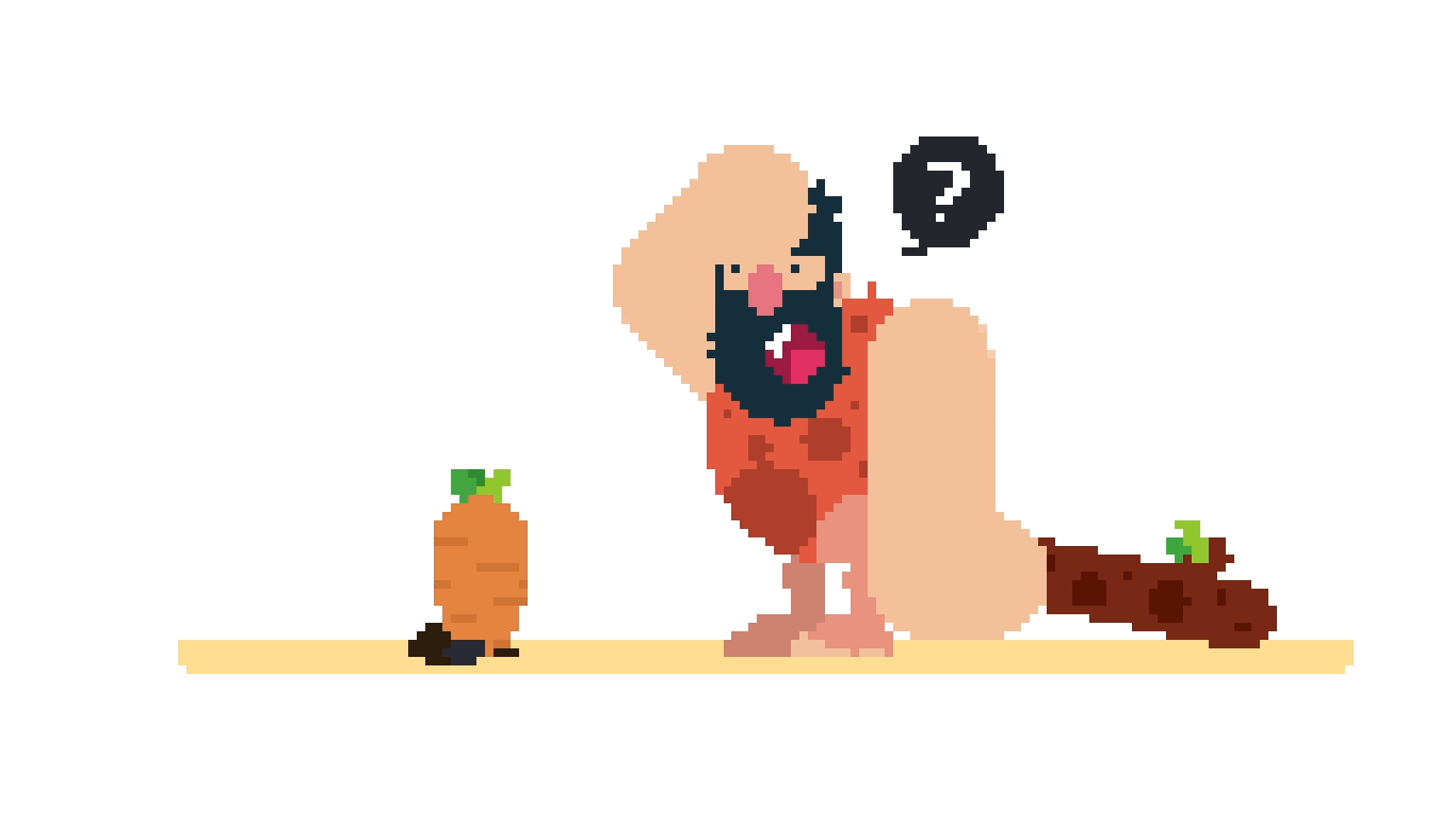 原始人打萝卜(像素版和非像素版)|ui|动效设计|童年n