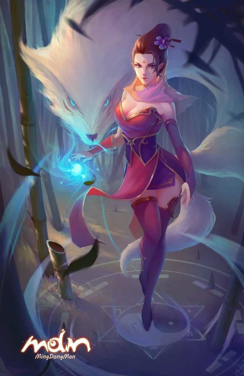 青丘狐美人原画作品赏|游戏原画|插画|拉拉928