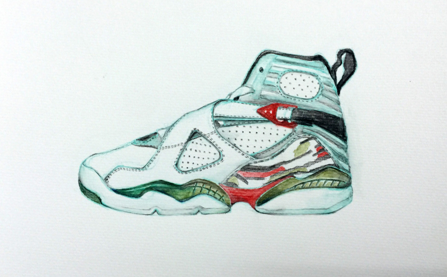 致敬Air Jordan 篮球鞋|彩铅|纯艺术|luopinxi - 原