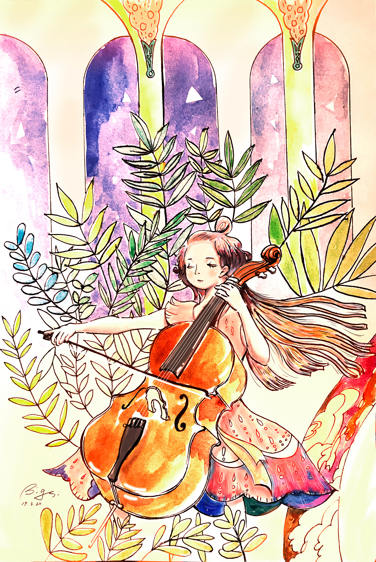 大提琴少女