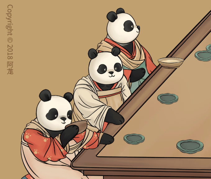 【gif合集18】当滚滚遇见中外名画|插画|艺术插画|阿尨 - 原创作品