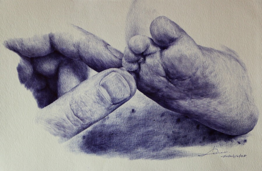 baby的小脚丫|素描|纯艺术|中娃雪子 - 原创设计