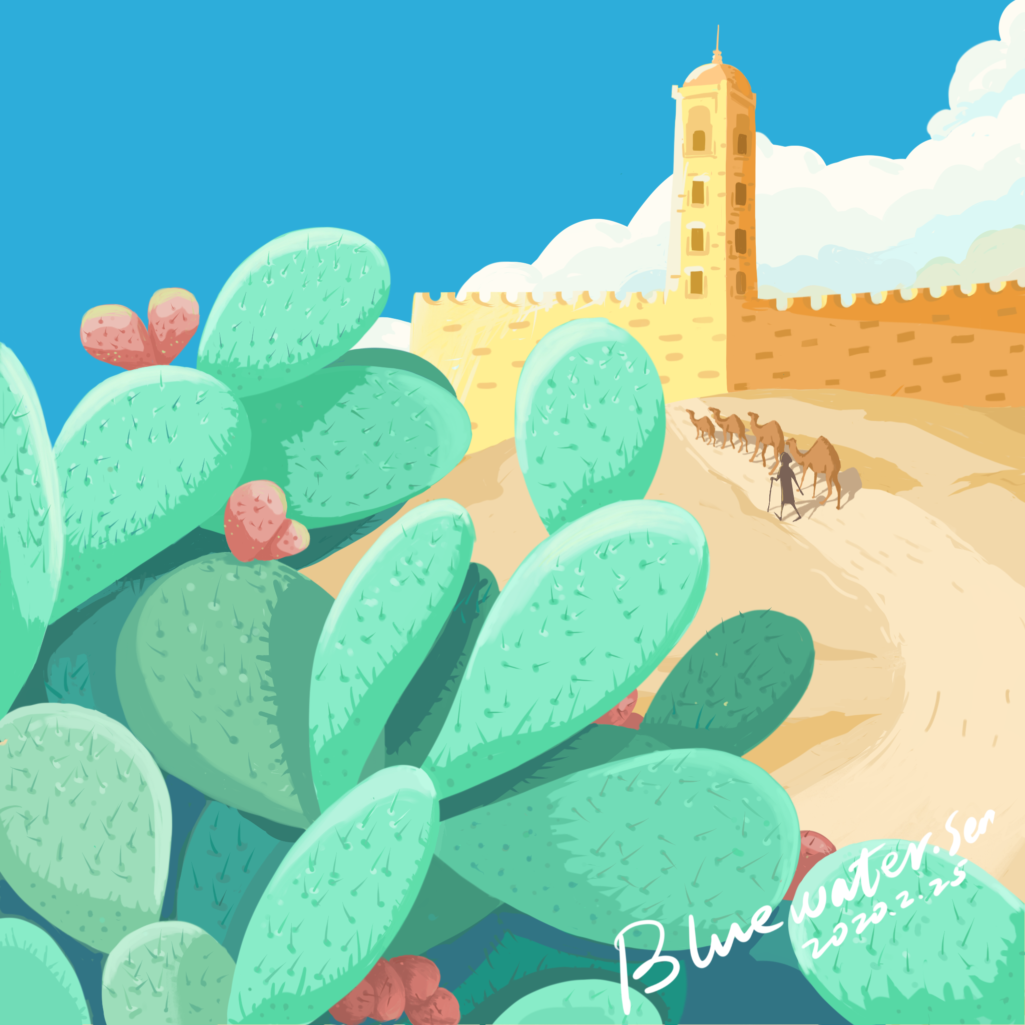绿色沙漠|插画|商业插画|bluewater110 - 原创作品