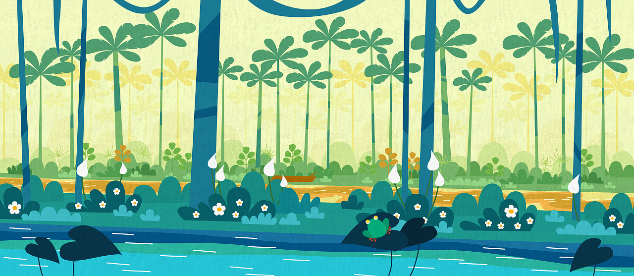 热带雨林插画5张.