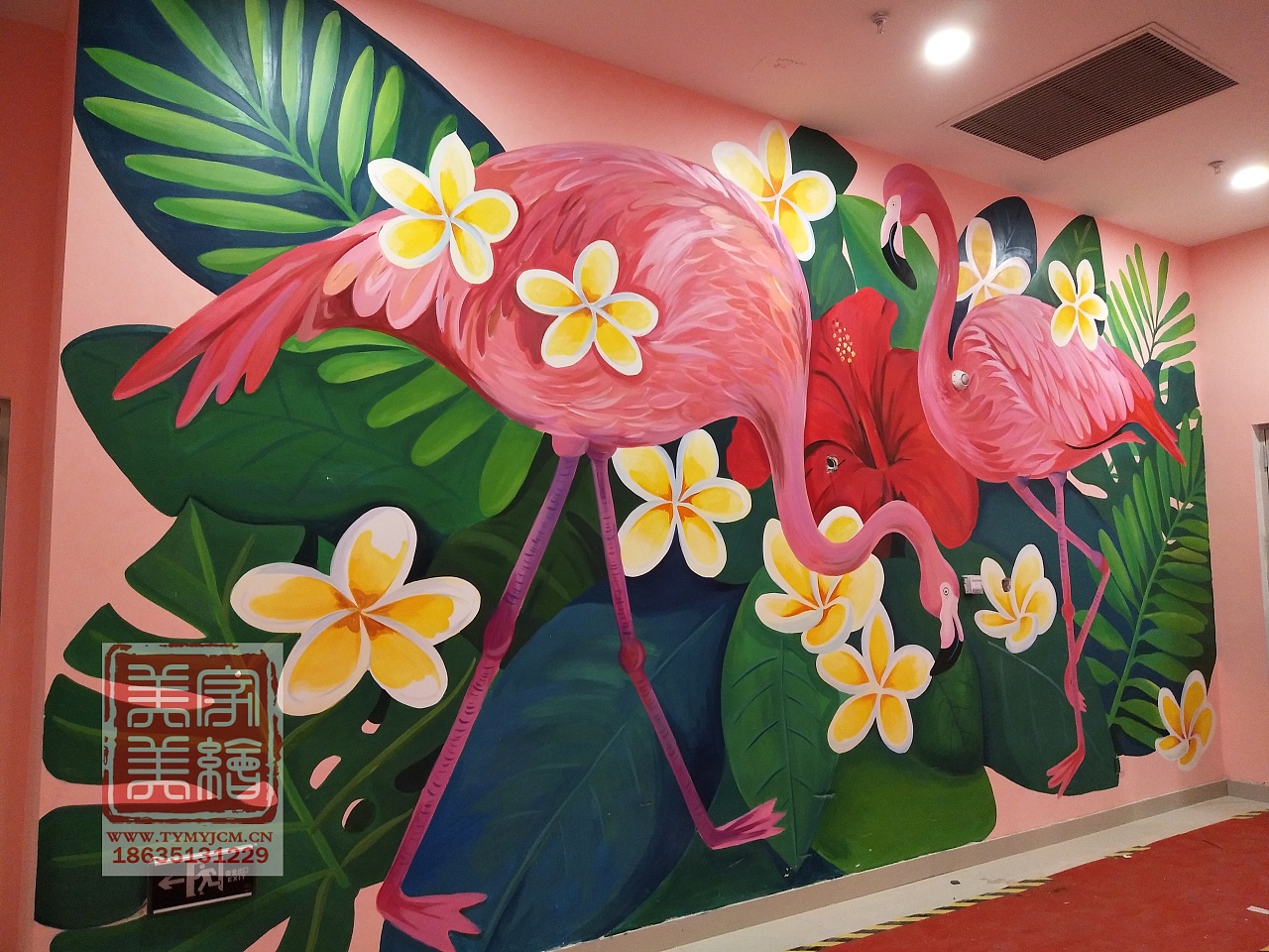 太原网红墙彩绘墙绘,通道美化彩绘,商场美陈彩绘墙绘