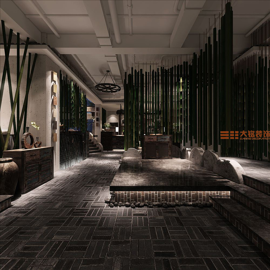 徐州餐饮店装修设计|瓦舍餐厅装饰效果图|室内