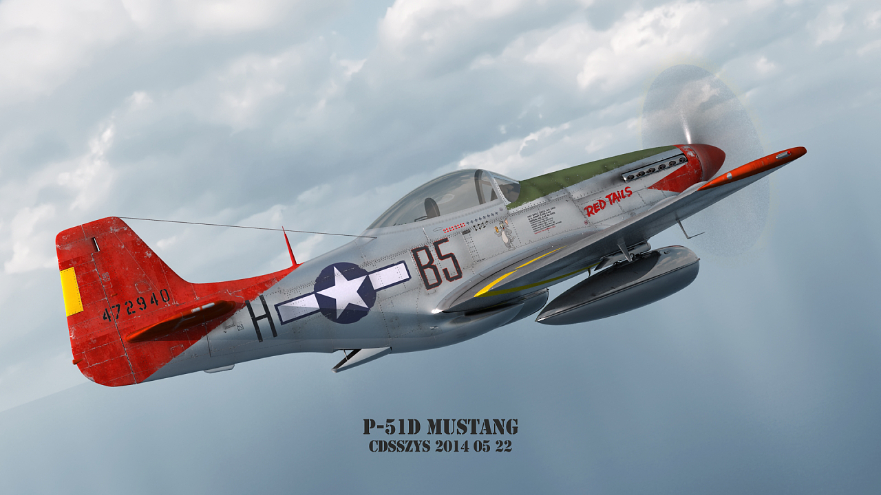 红色机尾 Red Tails 332大队涂装p-51d 北美野