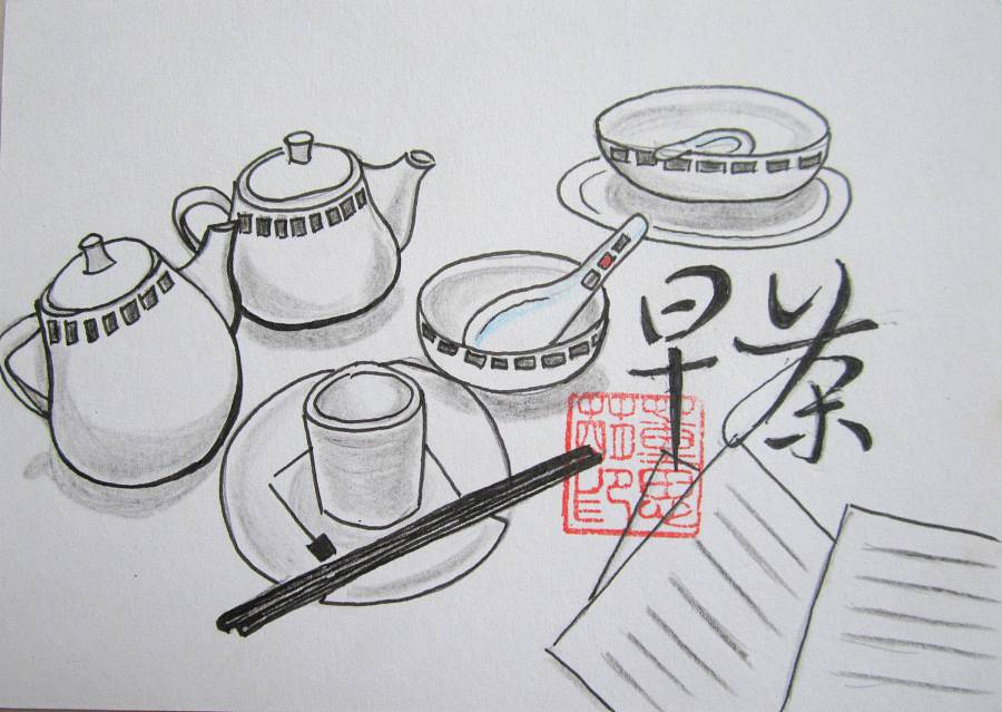 粤式茶点系列---手绘明信片系列