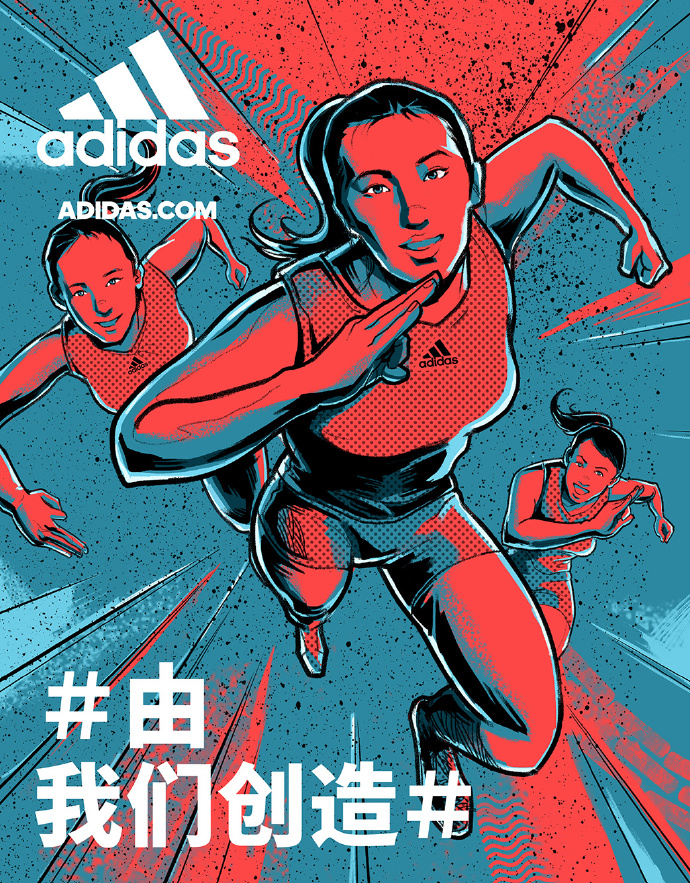 adidas中国女排奥运poster|商业插画|插画|小白