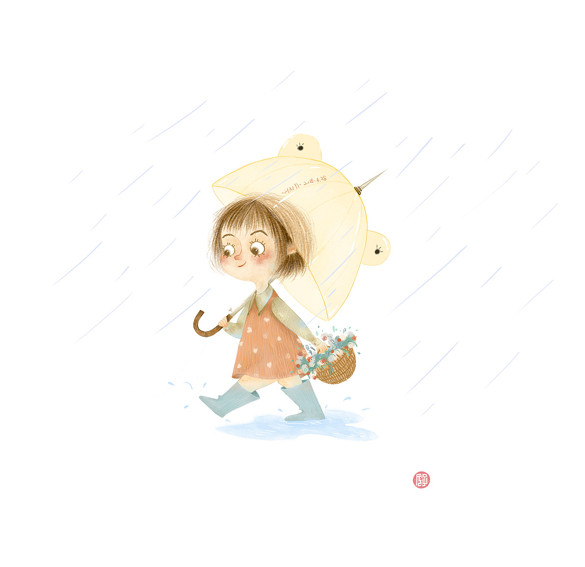 雨中漫步|插画|儿童插画|好一haoyi 原创作品 站酷(zcool)